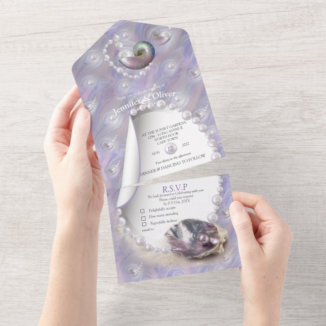 Invitation Tout En Un Symphonie de la mère des perles (Déchirure)