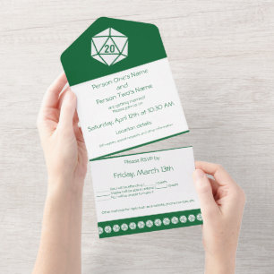 Invitation Tout En Un Table chic en vert