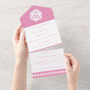Invitation Tout En Un Tabletop Chic en rose pétale