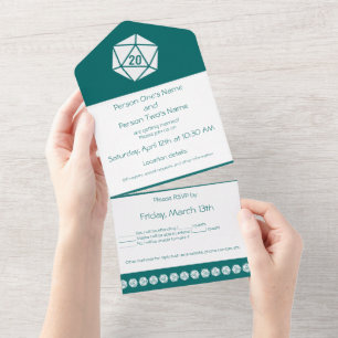 Invitation Tout En Un Tabletop Chic en Turquoise