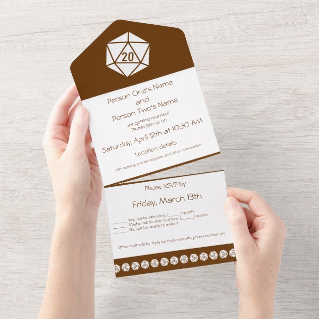 Invitation Tout En Un Tablette Chic au chocolat (Déchirure)