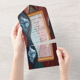 Invitation Tout En Un Texture en cuir artistique