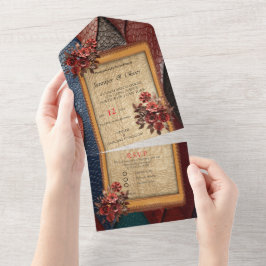 Invitation Tout En Un Texture en cuir artistique