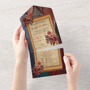 Invitation Tout En Un Texture en cuir artistique