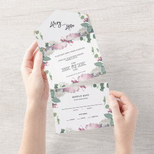 Invitation Tout En Un Thème de mariage floral