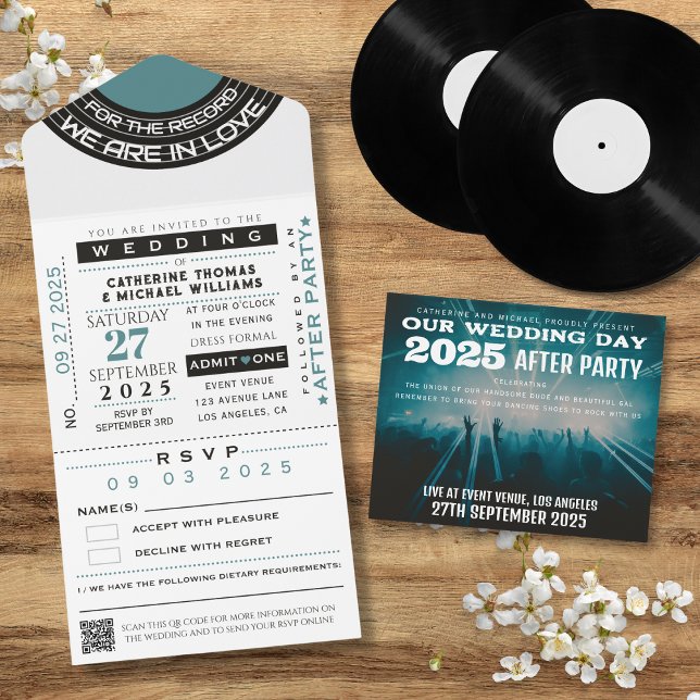 Invitation Tout En Un Ticket VIP Concert Musique avec Mariage RSVP (Créateur téléchargé)