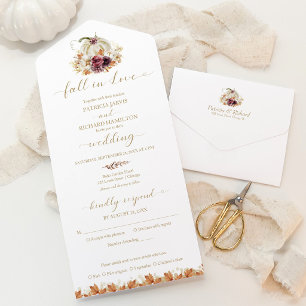 Invitation Tout En Un Tombez amoureux Citrouille Mariage
