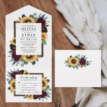 Tournesol Floral Pays Mariage de automne rustique 