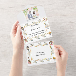 Invitation Tout En Un Tout en un Mariage rustique Inviter
