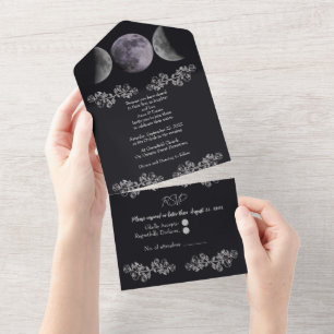 Invitation Tout En Un Triple déesse Lune Tous en un mariage Inviter