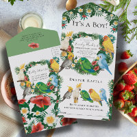 Tropical Exotic beau Baby shower de perroquets