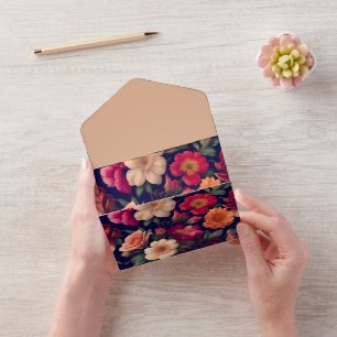 Invitation Tout En Un Un papier peint avec un motif floral