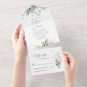 Invitation Tout En Un Verdure, Eucalyptus Feuilles, Boho, Sweet 16