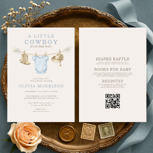Invitation Tout en Un Vêtement de Petit Cow-Boy pour Baby Sho