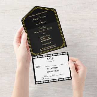 Invitation Tout En Un Vieux Hollywood classique