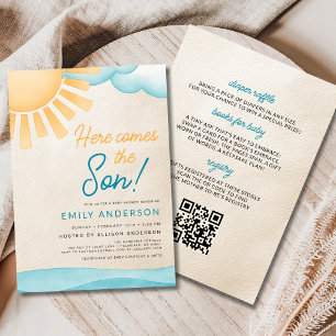 Invitation Tout en un Voici le Fils Baby Boy Shower