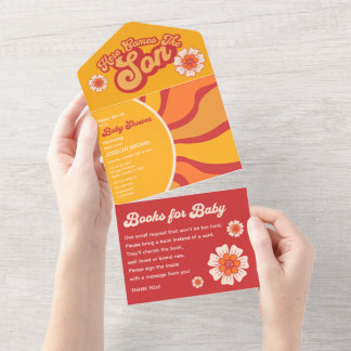 Invitation Tout En Un Voici Le Fils Groovy Sunshine Baby Boy Douche