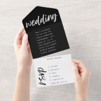 Voies latérales Noir Moderne Simple Mariage