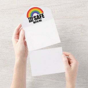 Invitation Tout En Un Vous êtes en sécurité avec moi Fierté arc-en-ciel 