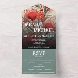 Invitation Tout En Un Waratah botanique australien