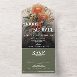 Invitation Tout En Un Waratah botanique australien