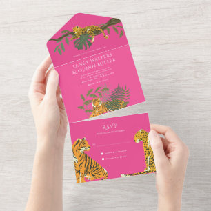 Invitation Tout En Un Wild Safari Big Cats Mariage Tout en une invitatio