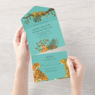 Invitation Tout En Un Wild Safari Big Cats Mariage Tout en une invitatio