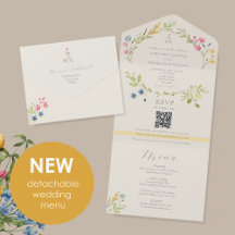 Wildflower Menu Ivory Wedding