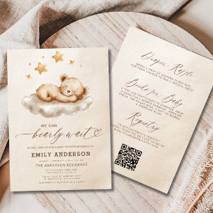 Invitation Tout en une attente rapide Baby shower beige neutr