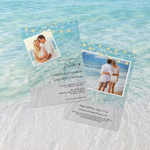 Invitation Tout en une photo de bord de mer Sandy Beach & Lum