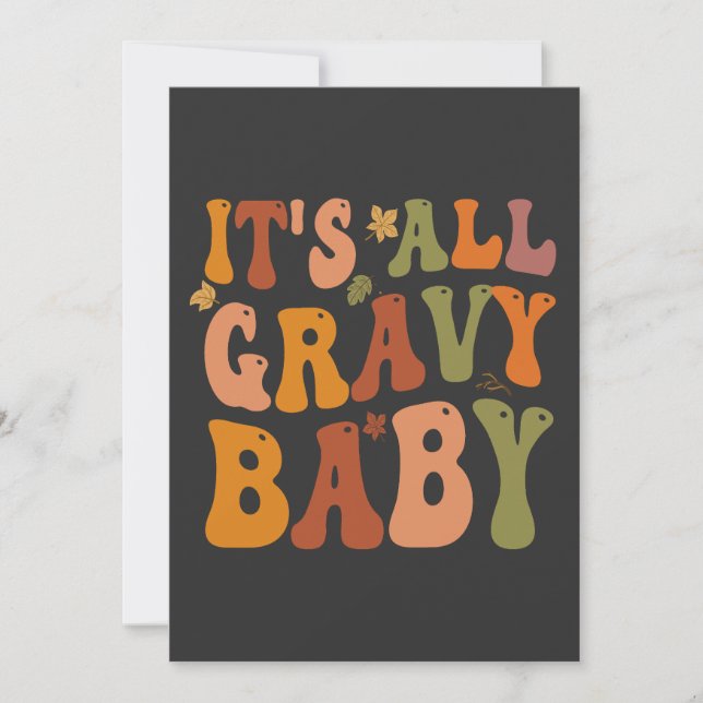 Invitation Tout est Gravy Baby Funny Thanksgiving Turkey Fall (Devant)