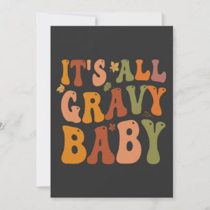 Invitation Tout est Gravy Baby Funny Thanksgiving Turkey Fall