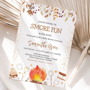 Invitation Tout est plus amusant avec des S'mores Baby Shower