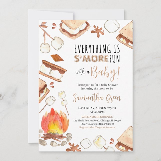 Invitation Tout est S'more Fun Baby shower (Devant)