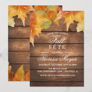 Invitation TOUT ÉVÉNEMENT - l'automne rustique d'automne