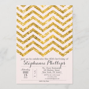 Invitation TOUT ÉVÉNEMENT - Parties scintillant Gold Blush In