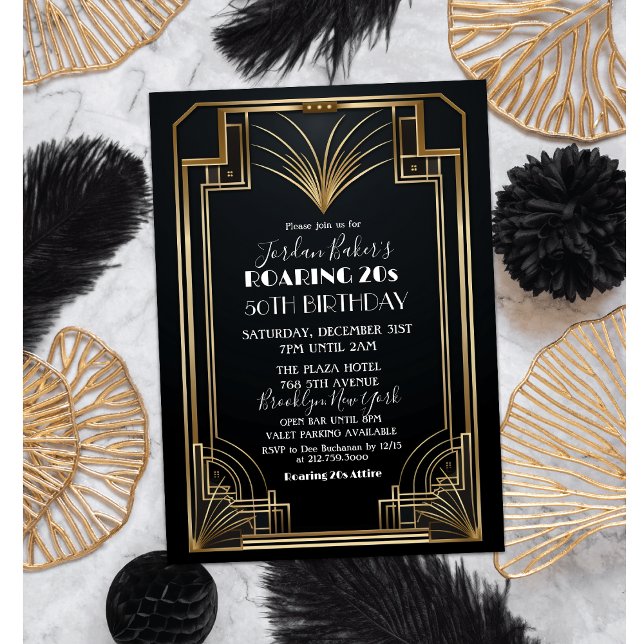 Invitation TOUT ÉVÉNEMENT - Roaring 20s 1920 Art Deco Party (Créateur téléchargé)