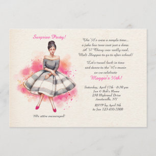 Invitation Tout habillé rose