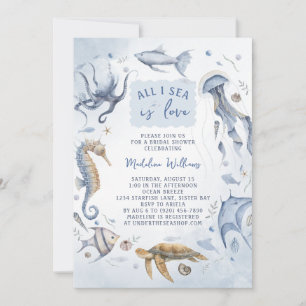 Invitation Tout I Mer Est Amoureux Élégant Fête des mariées O