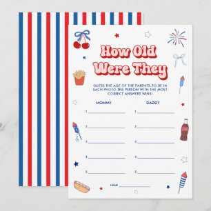 Invitation Tout jeu de devinette d'âge pour Baby Shower Ameri