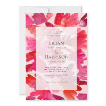 Tout l'amour Aquarelle rose Mariage rouge