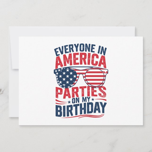 Invitation Tout Le Monde En Amérique Fête À Mon Anniversaire (Devant)