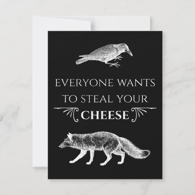Invitation Tout Le Monde Veut Voler Votre Fromage Fox Crow (Devant)