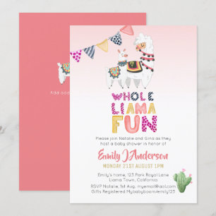 Invitation Tout Loama Amusant Mama Baby Fiesta Cactus Filles 