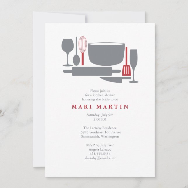 Invitation Tout mais l'invitation de Fête de la mariée (Devant)