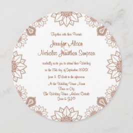 Invitation Tout Motif de style mandala au henné couleur