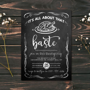 Invitation "Tout Sur Ce Baste" Tableau De Bord Thanksgiving