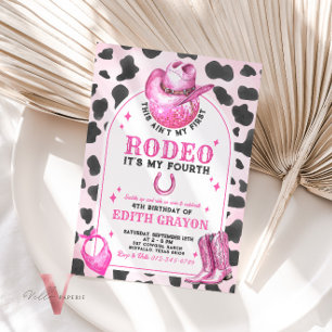 Invitation TOUTE AGE RODEO Cowgirl rose Anniversaire Invitati