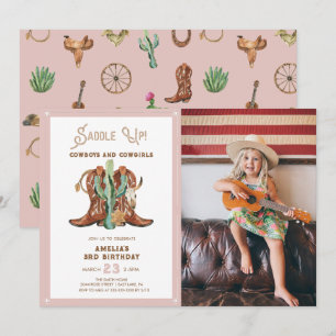 Invitation Toute année Pink Western Cowgirl Anniversaire Invi