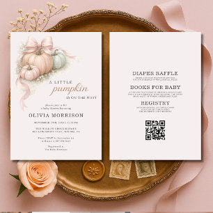 Invitation Toute dans un petit nœud rose citrouille Baby Show